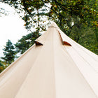 view of Bell Tent Pro's peak of the tent with air vents 