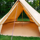 luxury double door classic bell tent interior view with open entrances 