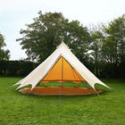 Bell tent plus glamping tent with sides raised showing airflow and ventilation outdoors