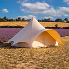 star bell tent from boutique camping in lavender field