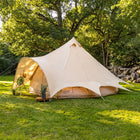 side shot of boutique camping star bell tent