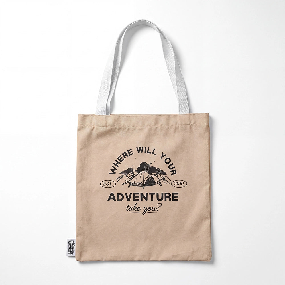 Boutique Camping Graphic Canvas Tote Bag