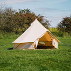 3m bell tent with doors open