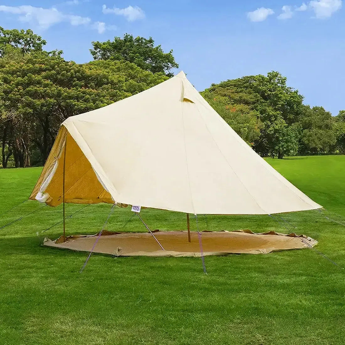 Boutique Camping Bell Tent with Sides Down