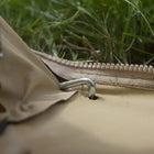 lay flat bell tent groundsheet pegged down