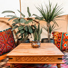 boutique camping Hand Painted Square Bajot Table