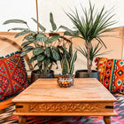 boutique camping Hand Painted Square Bajot Table