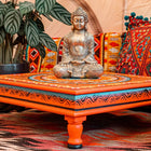 boutique camping Hand Painted Square Bajot Table