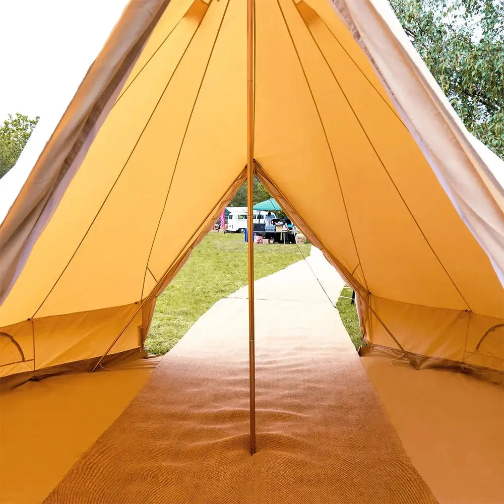 5M Classic Bell Tent 100% Cotton 285GSM Double Door - Coffee - Boutique Camping Tents