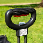 boutique camping electric camping wagon    handle close up warning label