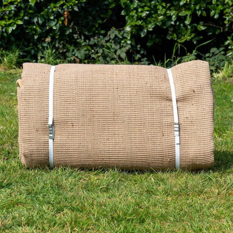 jute Half Moon Matting glamping bell tent half moon boutique camping