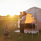 sunset golden hour nova air dome 5m tent with mum and sun hugging