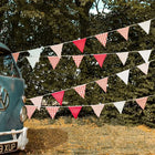 multi colour pink cotton Bunting for bell tent garden party