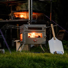 alfresco dining with boutique camping pizza oven plus and shovel