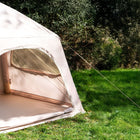 close up of the inside of boutique camping stellar festival tent 