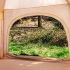 internal shot looking out of the stellar festival tents large door 