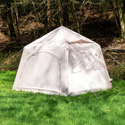 stellar festival tent in a field with all windows and doors shut 