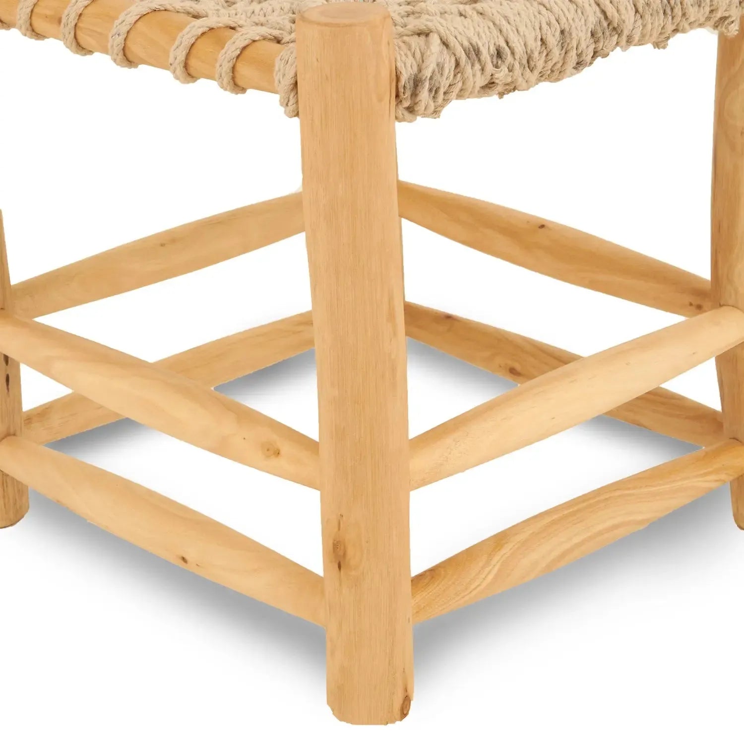 Boutique Camping Macramé Wooden glamping Stool for Bell Tent