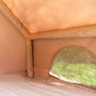 internal view of mesh window and air beams
