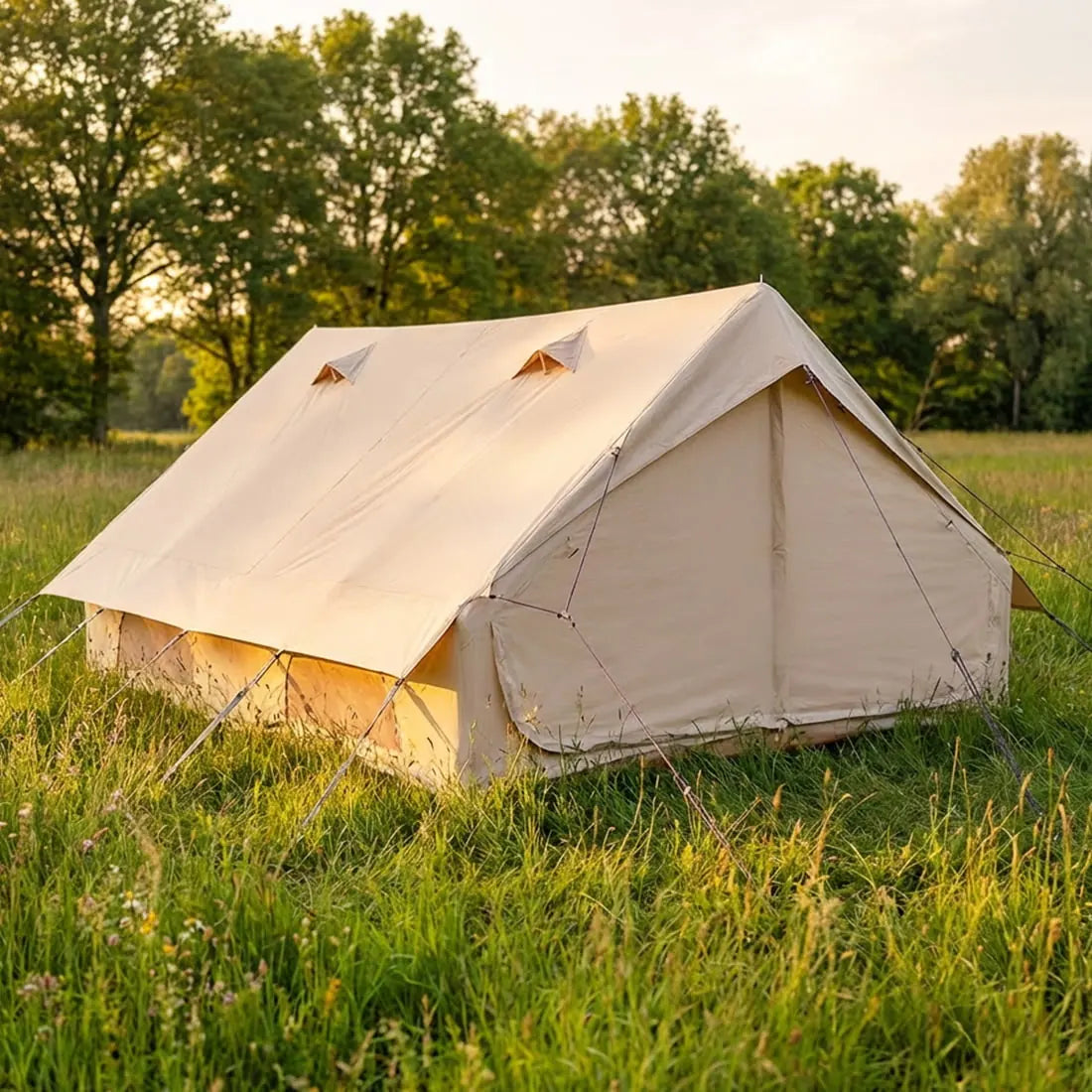 boutique camping double door inflatable vela air tent on grass
