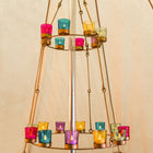 gold multi colour tea light glamping bell tent single double tier chandelierdelier
