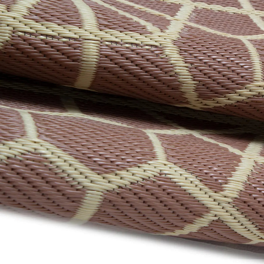Polypropylene Matting - 6m Half Moon - brown and cream reversible