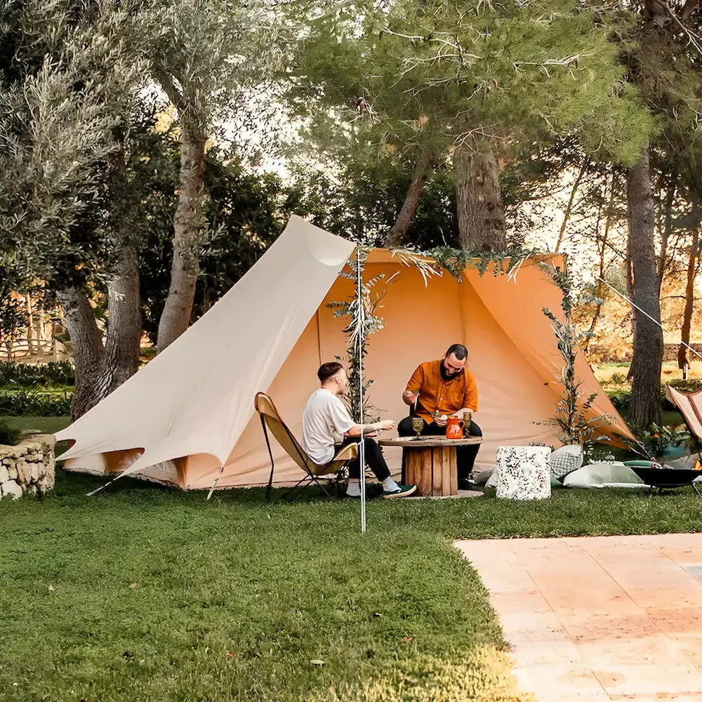 canvas glamping yurt dutch bell tent with awning porch boutique camping